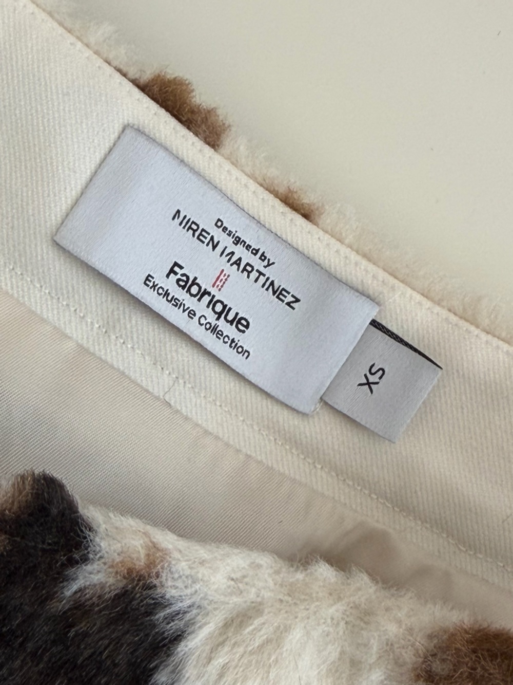 Cow Print Mini Skirt in Faux Horse Fur - Picture 4 of 5